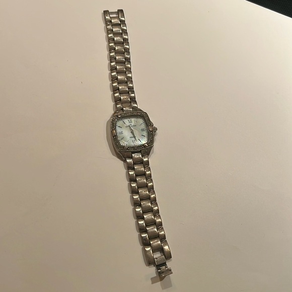 Anne Klein Mother of Pearl Silvertone Quartz Watch - Picture 1 of 6